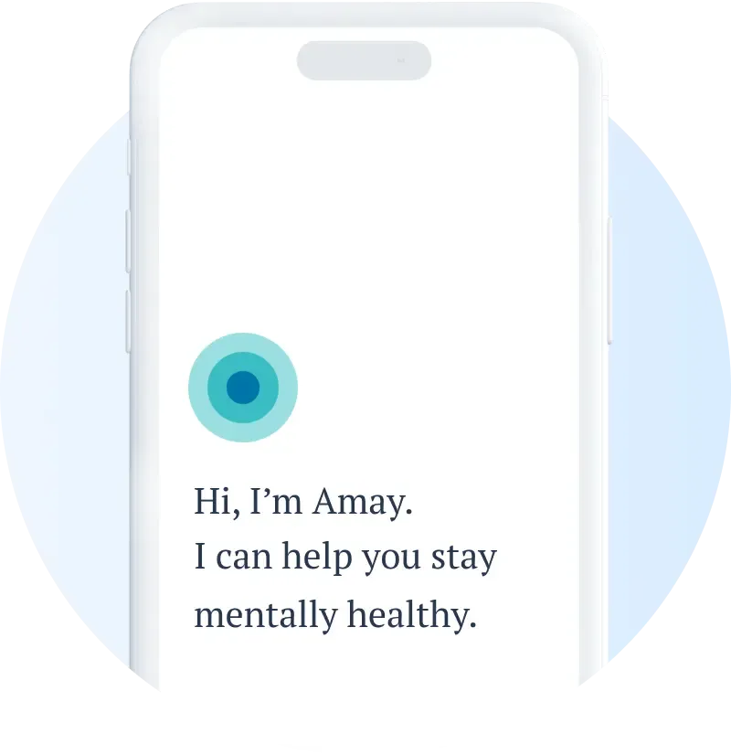 A phone mockup within a circular frame.